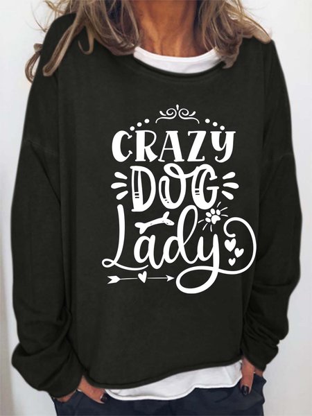 

dog women’s Loose Text Letters Casual Sweatshirts, Black, Hoodies&Sweatshirts