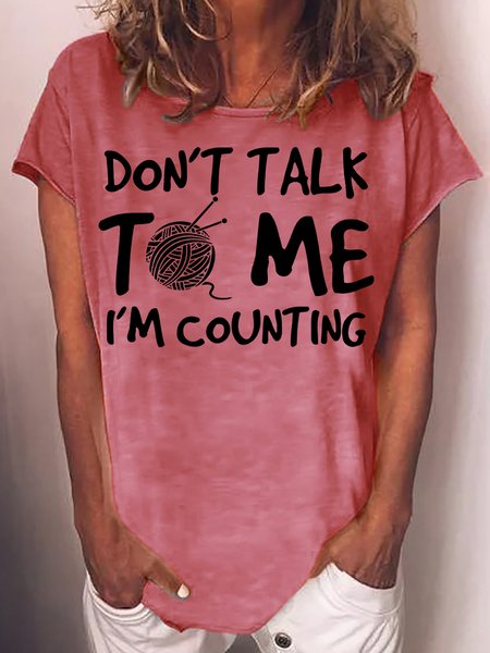 

Womens Funny Crocheters Knitting Casual T-Shirt, Red, T-shirts