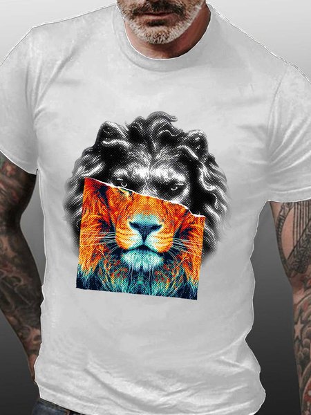 

animal men’s Cotton T-Shirt, White, T-shirts