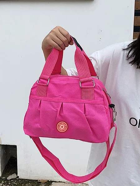 

Large Capacity Canvas Handbag Messenger Bag, Rose red, Bags