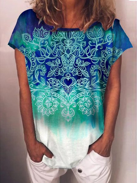 

Ombre Fit Casual T-Shirt, Blue, T-Shirts