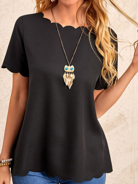 

Others Loose Simple Blouse, Black, Shirts & Blouses