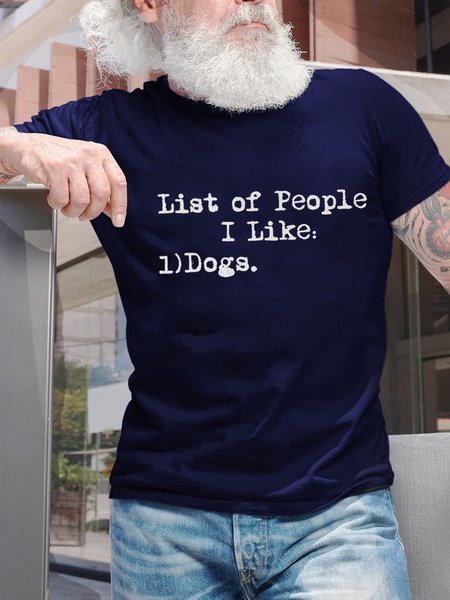 List Of People I Like Dogs Men's T-Shirt, Purplish blue, T-shirts