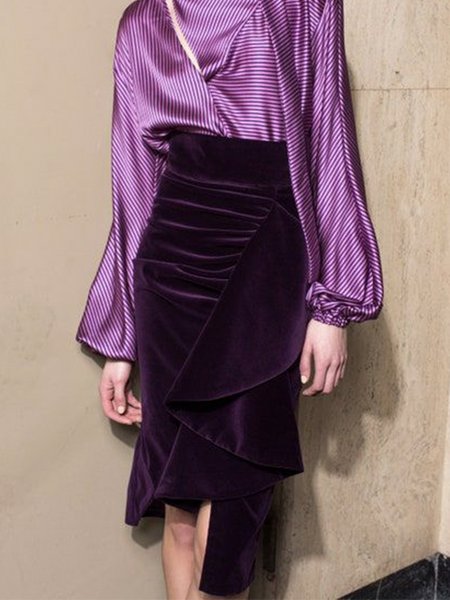 

Urban Plain Fit Skirt, Deep purple, Midi Skirts