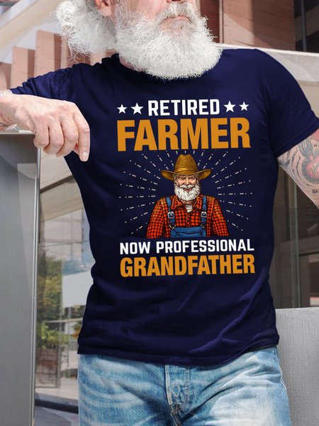 

Retired Farmer Now Professional Grandfather Men's T-Shirt, Purplish blue, T-shirts