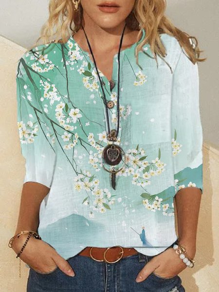 

Casual Blouse, Green, Shirts & Blouses