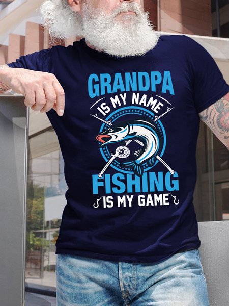 

Grandpa Is My Name Fishing Is My Game Men's T-Shirt, Purplish blue, T-shirts