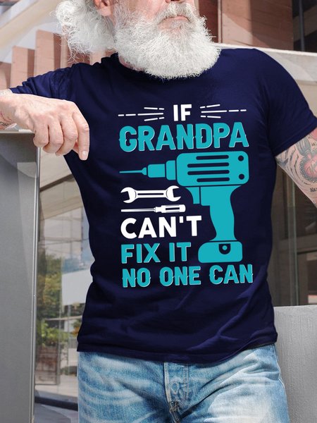 

If Grandpa Can't Fix It No One Can Men's T-Shirt, Purplish blue, T-shirts