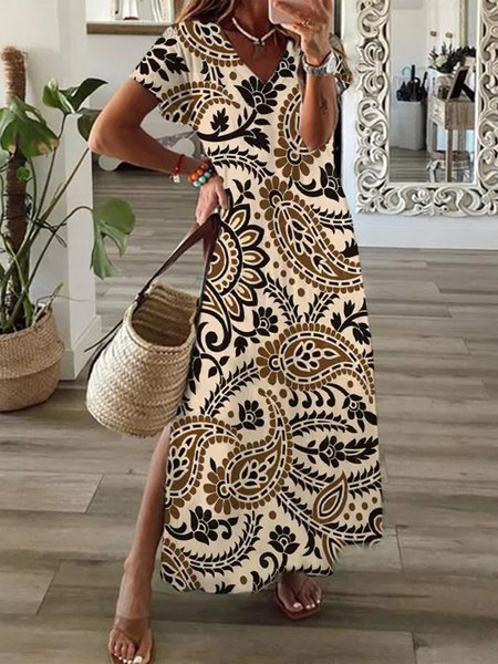 

Paisley Casual Dresses, Khaki, Dresses