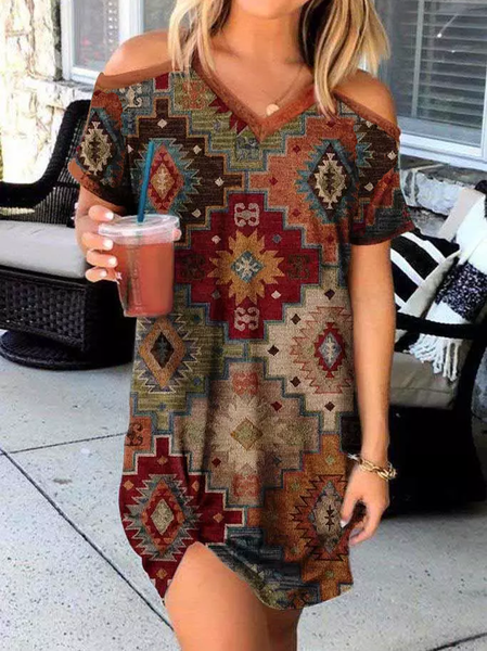 

Casual V Neck Loose Dresses, Multicolor, Dresses
