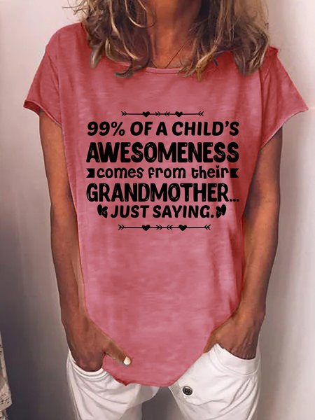 

99% Of A Child's Awesomeness Comes From Their Grandmother Women's T-Shirt, Red, T-shirts