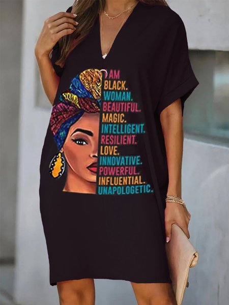 

Figure Simple Short Sleeve Mini Dress, Black, Mini Dresses