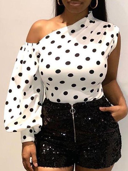 

Fit Polka Dots Urban Daily Top, White, Tops