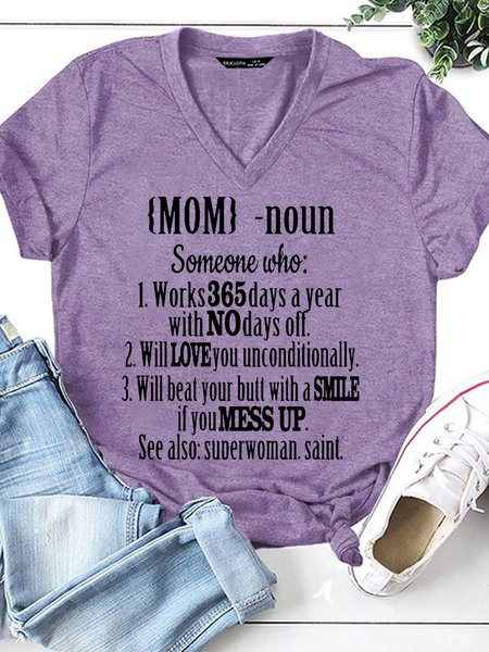

Womens Funny Mom Noun Casual T-Shirt, Purple, T-shirts