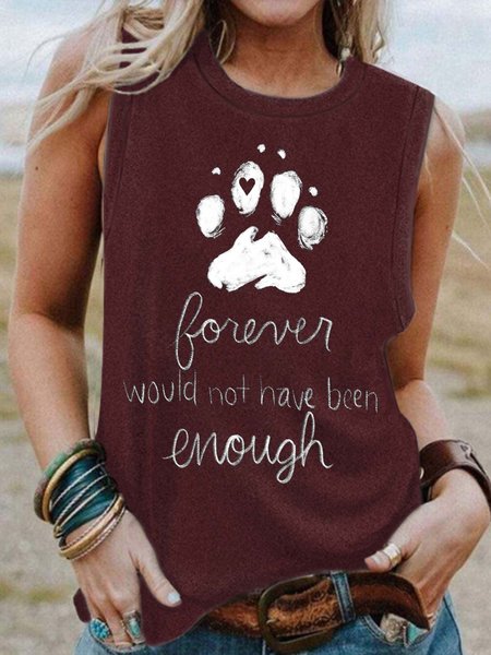 

Women Dog Printing Loose Tanks & Camis, Red, Tank Tops
