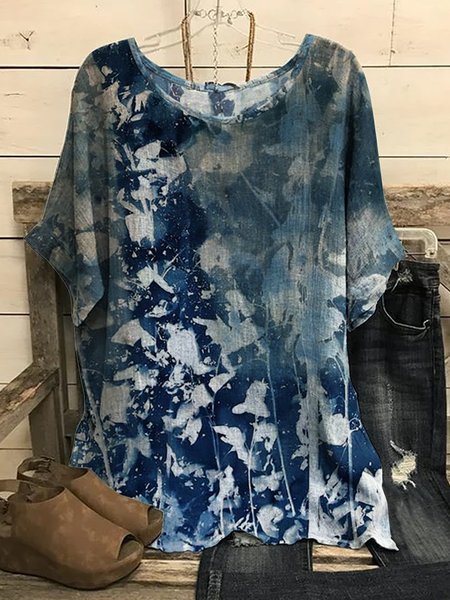 

Ink color gradient abstract flower Plus Size Top T-shirt plus size, Deep blue, Shirts & Blouses