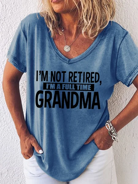 

I'm Not Retired I'm A Full Time Grandma Women's T-Shirt, Blue, T-shirts