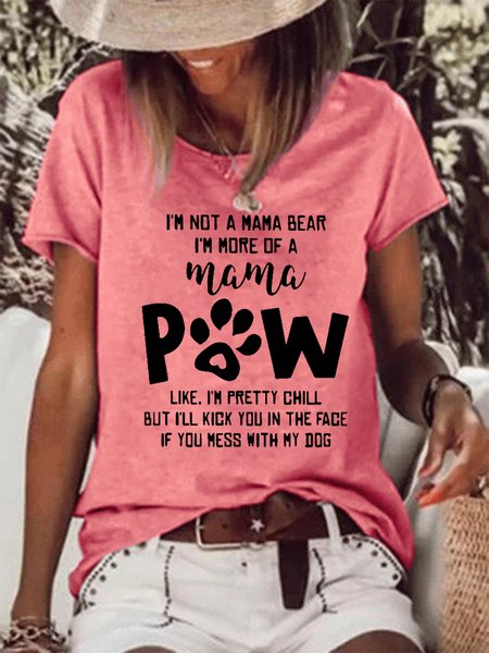 

Women Funny I’ll kick you in the face if you mess with my dog Text Letters Loose T-Shirt, Pink, T-shirts