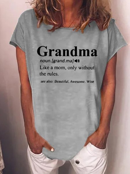 

Grandma Like A Mom Only Without Rules Women's T-Shirt, Gray, T-shirts