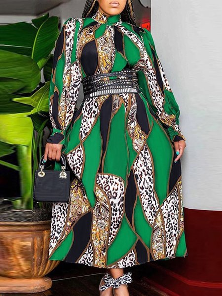 

Regular Fit Urban Long Sleeve Midi Dress, Green, Maxi Dresses