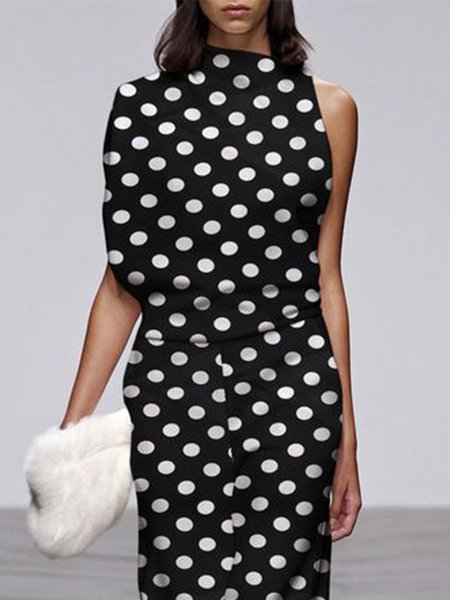 

Urban Regular Fit Polka Dots Tank, Black, Tanks and Camis