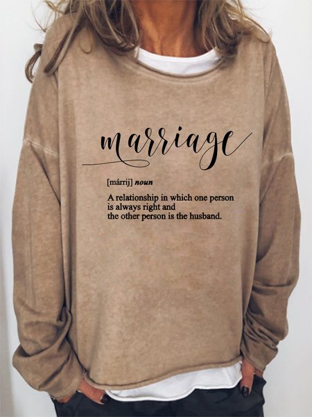 

Marriage Definition Women's Crew Neck Sweatshirts, Light brown, Hoodies&Sweatshirts