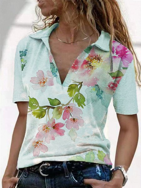 

Casual Loose Shirt Collar Tops, Multicolor, Shirts & Blouses