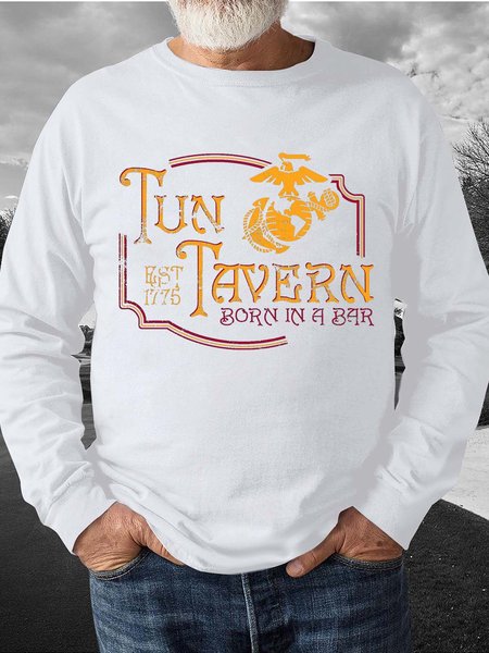 

Men Sea Eagles Printing Text Letters Casual Crew Neck Sweatshirt, White, Hoodies&Sweatshirts