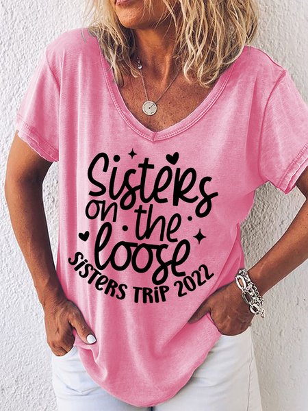 

Womens Girls Trip 2022 Casual T-Shirt, Pink, T-shirts