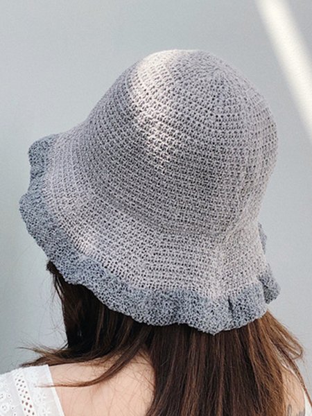 

Bohemian Resort Style Beach Foldable Straw Hat, Gray, Women Hats