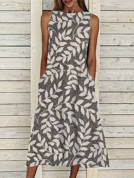 

Leaf Casual Regular Fit Sleeveless Dresses, Light coffee, Dresses
