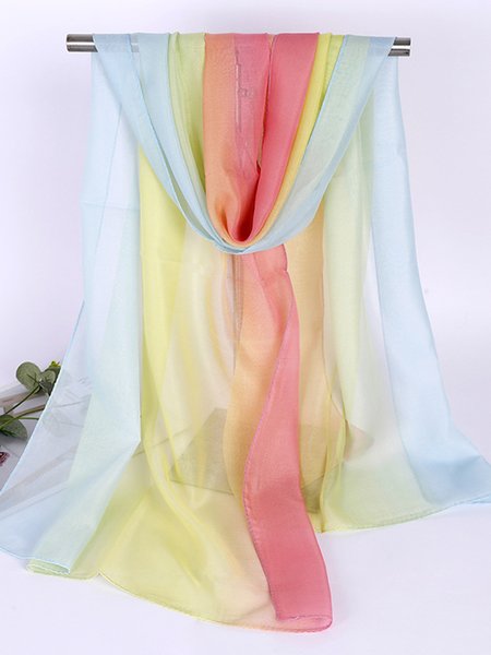 

Bohemian Resort Style Gradient Long Silk Scarf Beach Scarf, Color5, Women Scarves & Shawls