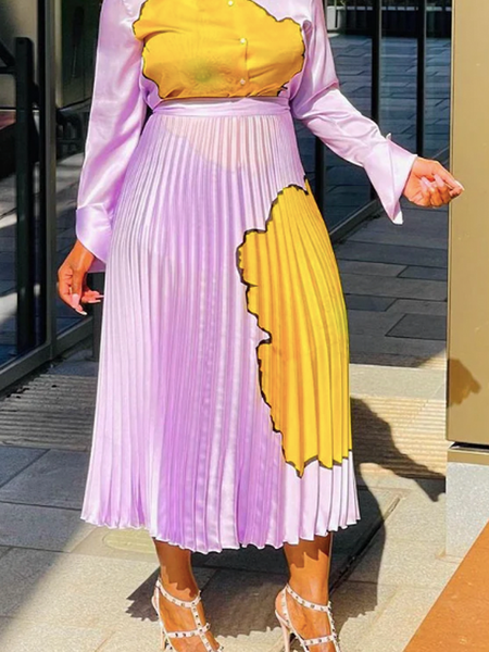 

Autumn A-Line No Elasticity Urban Daily Skirt, Purple, Maxi Skirts