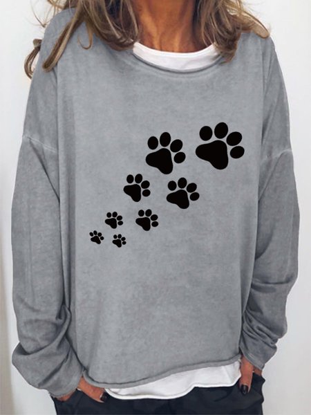 

Cat's Footprint Women's Sweatshirts, Light gray, Hoodies&Sweatshirts