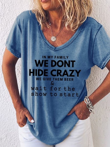 

Lilicloth X Kat8lyst We Dont Hide Crazy Women's T-Shirt, Blue, T-shirts