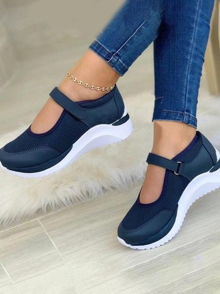 

Lightweight Breathable Mesh Velcro Sneakers, Deep blue, Sneakers