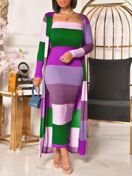 

Strapless Urban Tight Daily Midi Dress（Jacket Not Included）, Purple, Maxi Dresses