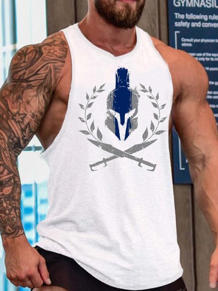 

warrior men’s Casual Tank Top, White, Tank Tops