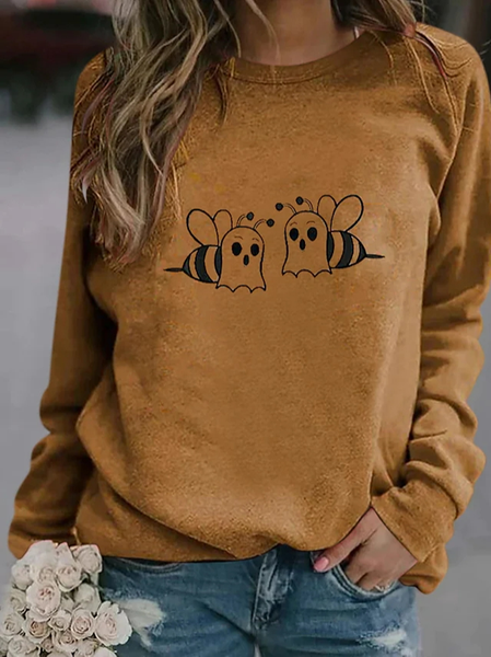 

Casual Crew Neck Loose Sweatshirts, Yellow, Sweatshirts & Hoodies