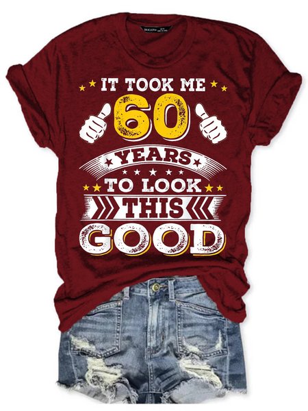 

Mans Funny 60 Years Old Casual T-Shirt, Wine red, T-shirts