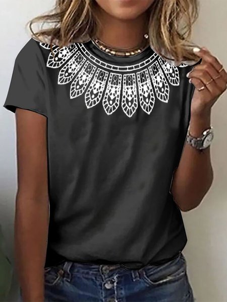 

Women's Faith Print Short Sleeve Knit T-Shirt, Black, T-Shirts