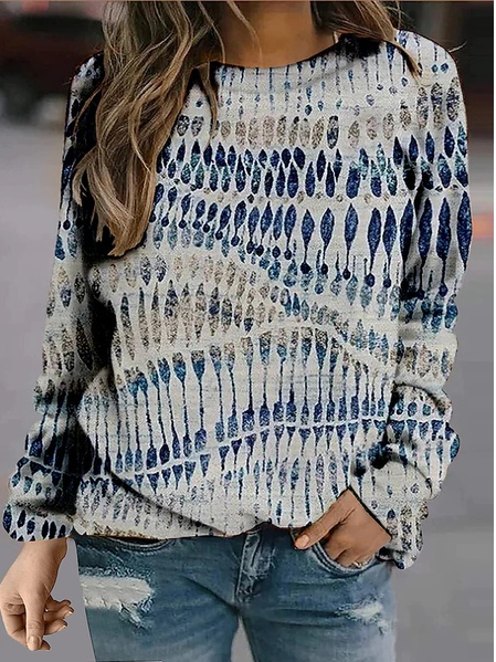 

Casual Loose Geometric Sweatshirt, Multicolor, Hoodies & Sweatshirts