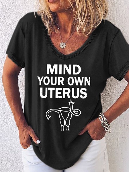 

Mind Your Own Uterus My Body My Choice Women's T-Shirt, Black, T-shirts