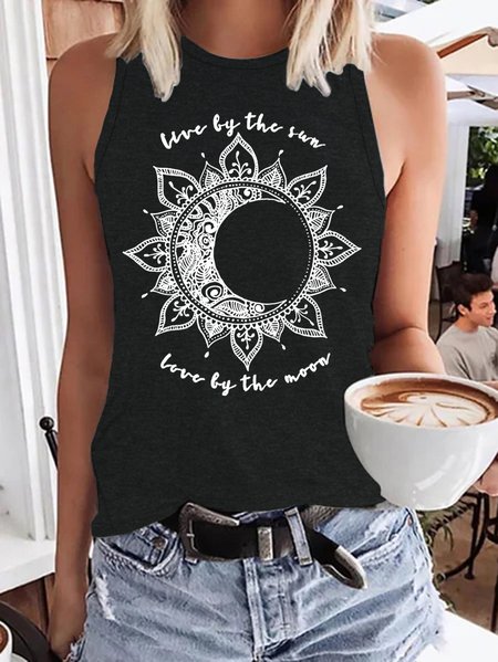 

Live By the Sun Love By the Moon Women's Tank & Cami, Black, Tank Tops