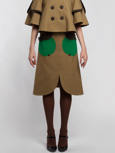 

Urban Regular Fit Midi Skirt, Khaki, Midi Skirts
