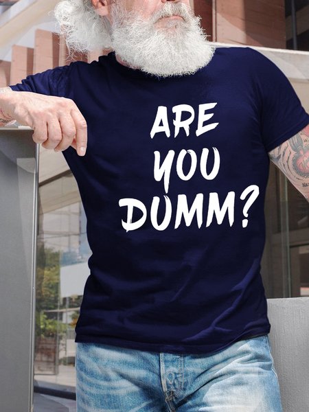 

Are You Dumm Men's Cotton T-Shirt, Purplish blue, T-shirts