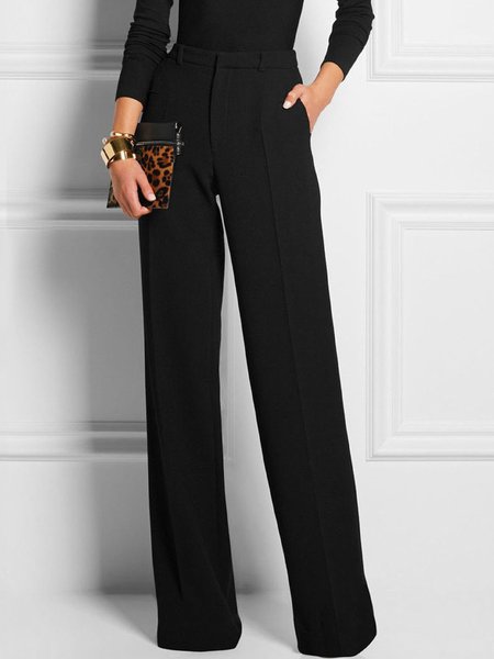 

Work Plain Simple Fashion Straight Pants, Black, Pants