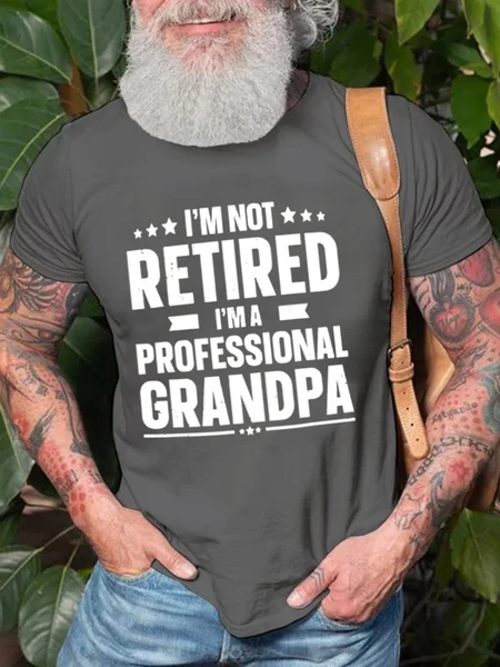 

I'm Not Retired I'm A Professional Grandpa Men's T-Shirt, Gray, T-shirts