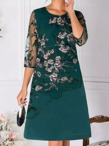 

Regular Fit Floral Elegant Dresses, Green, Dresses