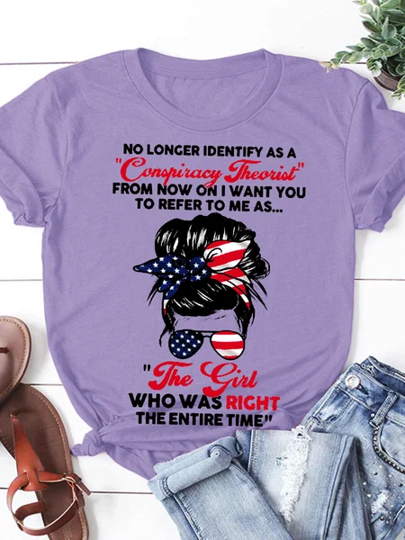 

Womens No longer identify as a The Girl Cotton T-Shirt, Purple, T-shirts